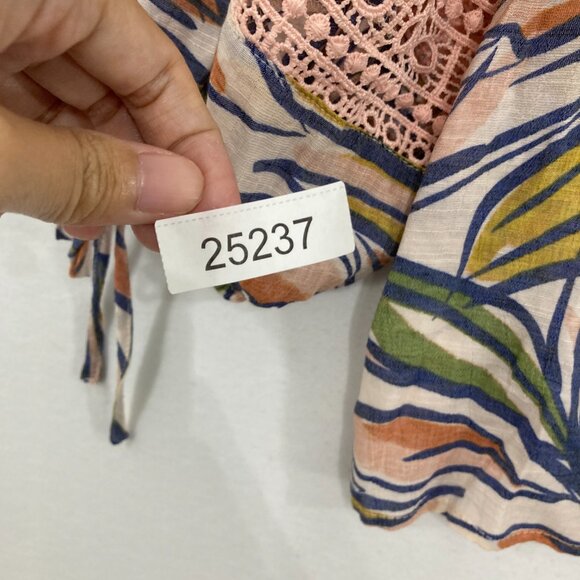 New Zac & Rachel XL Colorful Lace Detail Square Neck Cottgecore Feminine Blouse - Picture 10 of 10